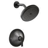 Moen Doux Matte Black PosiTemp Pressure Balancing Shower Trim Kit with 7Inch EcoPerformance Rainshower, Valve Required, TS220