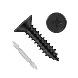 Etauwe #4 x 1 Flat Head Self Tapping Screws, 304 Stainless Steel 18-8 Wood Screw, Black Finish, Screwdriver Bit Included, 200 PC