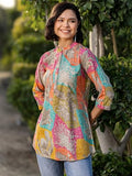 Libas Women'S Silk Blend Printed Straight Kurtis (98009O_Multi_L) Multicolour