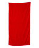 Q-Tees Velour Beach Towel - Black, One Size