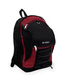 Everest TwoTone Backpack with Mesh Pockets, Burgundy/Black, One Size