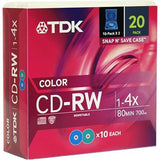 TDK 20 Pack Of CD-RW80 Rewriteable CDRs