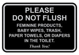 All Quality Classic Framed Please Do Not Flush Thank You Bathroom Etiquette Sign - 6 x 8 (Black-Silver) 1 Pack