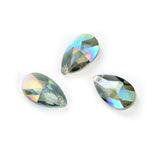 50pcs Czech Faceted Crystal Glass Pear Chandelier Pendant Drop Beads Suncatcher 22mm Large Green Peridot Shimmer