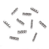 FASHEWELRY 20Pcs 3 Hole Rectangle Spacer Beads 18x4mm Antique Silver Western Bead Connectors Tibetan Multilayer Multi-Strand Bra