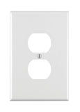 Leviton 88103 1Gang Duplex Device Receptacle Wallplate, Oversized, Thermoset, Device Mount, White