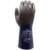 SHOWA CS710 Foamed Nitrile Chemical Resistant Safety Glove with Poly Liner, 12 Length, Large (12 Pair)