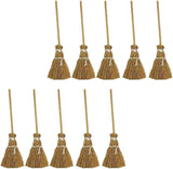 10Pcs Witch Broomstick Set, Miniature Broom Props, Fairy Decoration, Cinnamon Broom, Sweeping Tools, Angle Brooms