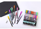 Brown Leaf Gel Glitter Neon pens, Glitter Sketch, Drawing, DIY Art and Craft Color Pen. Gel pens for Students, Kids, Girls Best