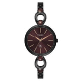 Timex Fria Analog Watch For Women With Maroon Round Dial & Black Brass Bracelet Band Water Resistant Women'S Wrist Watches - Twe