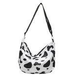 Snappsy Girls Crossbody Bag With Zipper Women Shoulder Bag For Walking Biking Travel Dairy Cow White