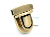 CRAFTMEMORE 11/4 Inch Press Lock Purse Lock Catch Lock Quality Purse Bag Clasp Hardware Pack of 1 Lock YB2234 (Brushed Brass)