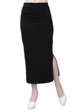 Selvia Womens Lycra Full Elastic Saree Shapewear Patticoat (180TKN115-L_Black)