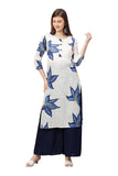 Anni Designer Women'S Cotton Blend Kurta (Kt-Cot-10093_Blue_Light Medium),Light Blue,M