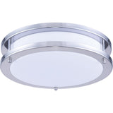 Living District Indoor Modern Home Decor Bright Led Surface Mount L:12 W:12 H:3 15W 1050Lm 3000K White And Nickel Finish Acrylic