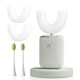 Ultrasonic Automatic Electric Toothbrush for Adults U Shaped (Light Gray)
