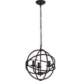 Elegant Lighting Octavia Collection 3 Light Pendant Lamp In Dark Brown Finish - 14D X 15H