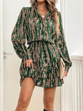 Leriya Fashion Viscose Rayon Western Mid-Thigh Length Women Party Dress (Lf-Wd1269_Green,GreenApparel,L