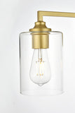 Living District Mayson 4-Light Iron & Glass Bath Sconce In Brass/Clear