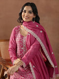 Libas Women'S Silk Blend Kurta Set (49518_Pink_M)
