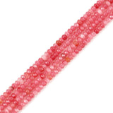 Adabele 40.5 Inch Natural Rhodochrosite Red Quartz Healing Gemstone 3mm Small Tiny Faceted Rondelle Spacer Loose Stone Beads (40