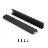 Satanga Edge Black Finger Pull for cabinets Kitchen Concealed Drawer pulls Aluminum Flat Hidden Back Mount Door Long Handle for