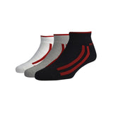 Peter England MenS Ankle Length Cotton Socks (Pack Of 3) (Pxt1910_White, Dark Grey, Black)