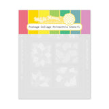Waffle Flower Postage Collage Poinsettia Stencil