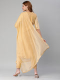 Gosriki Women'S Banarasi Woven Straight Embellished Printed Kurta With Pant & Dupatta (Kabzaa-Peach-Gs_S_Peach_Small),Peach,,B0BY32XMBS