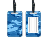 Nutcase Designer Luggage Travel Baggage Tags Single Tag With Name Card Inside Navy Blue Camoflage
