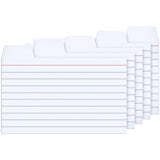 100 Pack Tabbed Index Cards 3x5 Lined Index Card Dividers with Tabs 3 x 5, White, 220 GSM Thick Paper