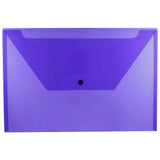 JAM PAPER Plastic Envelopes with Snap Closure - Legal Booklet - 9 3/4 x 14 1/2 - Purple - 12/Pack