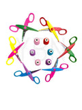 Ybn ChildrenS Safety Craft Scissors With Craft Punches Pack Of 6 Scissors And 6 Punching Machines Abs Plastic Handles, Stai