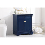 Elegant Decor Indoor Modern Under Sink Bathroom Fixtures Storage Organizer Cabinet 36 Inch Single Bathroom Vanity - Teak With Ba
