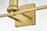 Living District Juelz 3-Light Iron & Glass Bath Sconce In Brass/Clear
