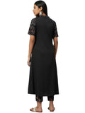 Ziyaa Women'S Crepe Kurta Pant Set (Zikucr3133Andpa-L_Black_L)