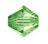 100pcs Genuine Preciosa 4mm (0.16 Inch) Small Faceted Bicone Crystal Beads Peridot Green Compatible with Swarovski Elements Crys