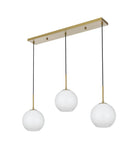 Elegant Lighting Living District Baxter 3-Light Metal & Glass Pendant In Chrome/Frosted White