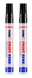 Black Paint Markers, 2 Pack Oil-Based Waterproof Quick Dry Permanent Paint Pen Set for Rocks Painting, Wood, Fabric, Plastic, Ca