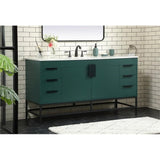 Elegant Decor Indoor Modern Under Sink Bathroom Fixtures Storage Organizer Cabinet 24 Inch Single Bathroom Vanity - Teak