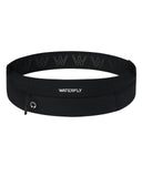 WATERFLY Running Belt Fanny Pack: Slim Waist Bag for Men Women, Workout Fitness Phone Holder for Exercise Marathon Jogging-Black