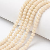 10 Strands Briolette Crystal Beads Faceted Rondelle Glass Beads 6mm Antique White Tiny Loose Crystals 800pcs for Bracelets Jewel