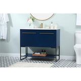 Elegant Decor Sloane 40 Mdf And Steel Single Bathroom Vanity In Blue