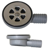 Scandvik 10307 Low Profile Elbow Shower/Cockpit Drain, 1 Outlet, Gray