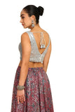 Soch Womens Silver Sequinned Embellished Georgette Padded Blouse Silver 36 Blhsseq00574D
