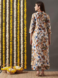 Anni Designer Women'S Cotton Blend Straight Printed Kurta With Palazzo (Yamla Yellow_Xxl_Yellow_Xx-Large),Yellow,2XL,Cotton Blend,Regular,