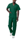 Sivvan Unisex Scrubs classic VNeck Top Drawstring Pants Scrub Set S8400 Hunter green 3X