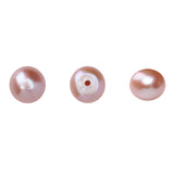 BEADIA Natural Half Drilled Pearl Beads Purple 7-7.5mm 8pcs AAA Freshwater Cultured Loose Gemstone Beads for DIY Stud Earring Je