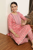 Toplot Women'S Cotton Blend Printed Kurti With Pant (Kurti-Pant-5060-Pink-Xl),Pink,,B0BR1D26L8