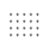 HARFINGTON 40pcs Beads 2.5mm Stainless Steel 1mm Hole Dia Bead for DIY Crafts, Silver Tone